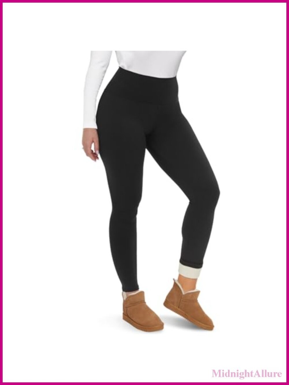 Fleece Lined Thermal Leggings High Waisted Tummy Control Winter Warm Pants